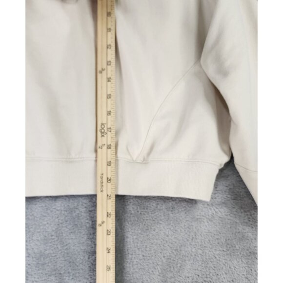 The Greii Sweatshirt Womens Large Cream 1/4 Zip Long Sleeve Preppy Casual Top - Picture 7 of 10